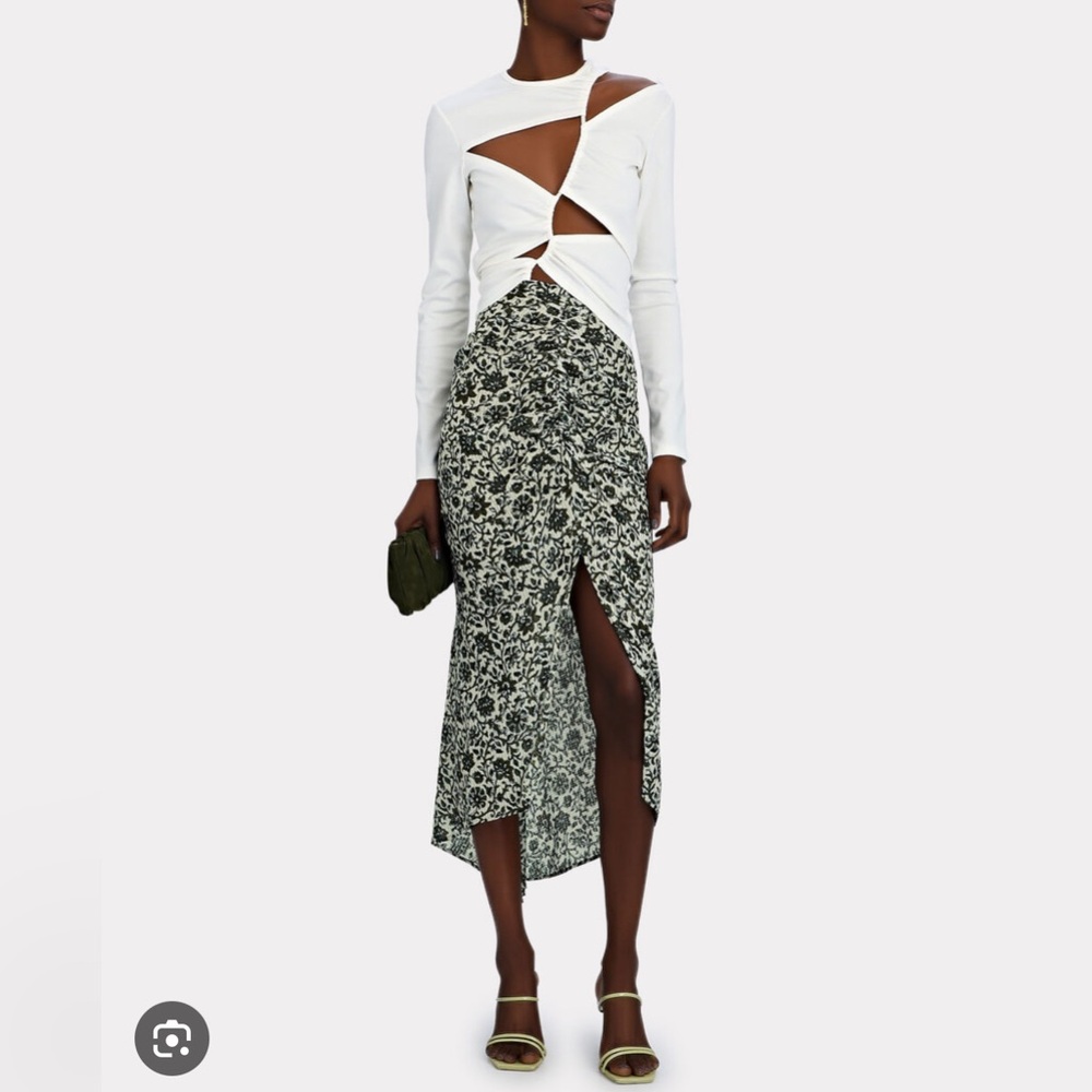 Veronica Beard Floral Midi Skirt